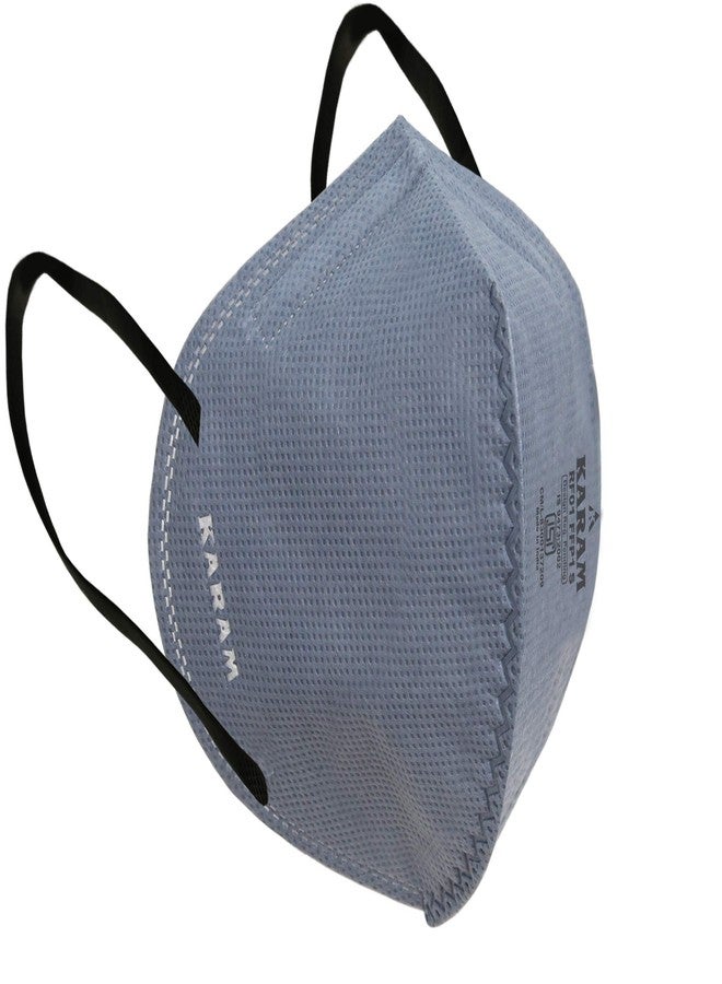 كرم قناع كارام الصناعي المضاد للتلوث من نوع FFP1، حاصل على علامة ISI، مزود بحلقات للأذن، لون رمادي، عبوة من 50 قناعًا - Image 1